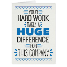 Cartão Os obrigados, seu trabalho duro fazem a diferença