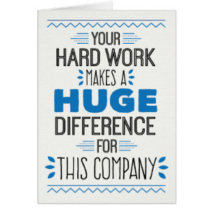 Cartão Os obrigados, seu trabalho duro fazem a diferença