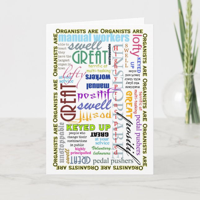 Cartão Os organizadores são tudo vazio (Frente)