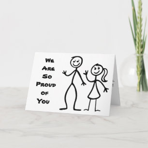 CARTÃO **OS PAIS** DIZEM GOODBYE/ESTAMOS TÃO ORGULHOSOS D