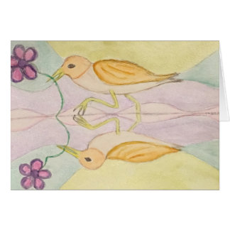 Cartão os pássaros refletem