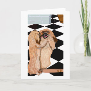 Cartão Os Pekingeses E O Espelho