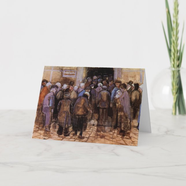 Cartão Os Pobres e Dinheiro por Vincent van Gogh (Frente)