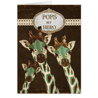 Cartão Os pop dos girafas do cobre & da cerceta são