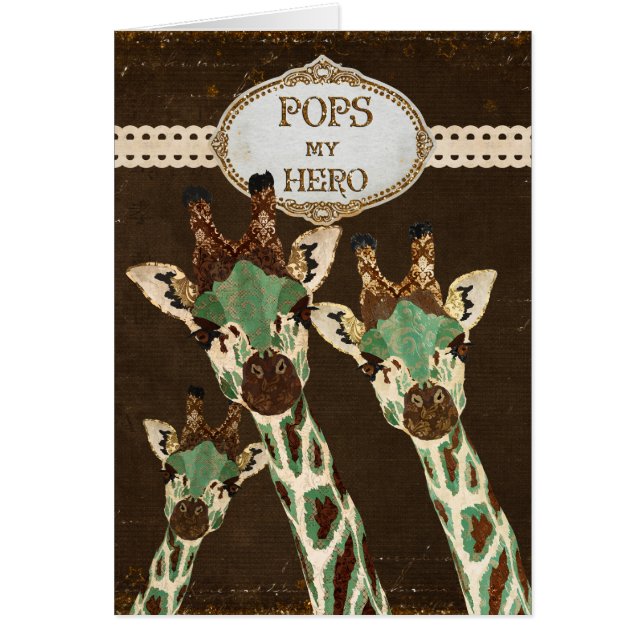 Cartão Os pop dos girafas do cobre & da cerceta são (Frente)