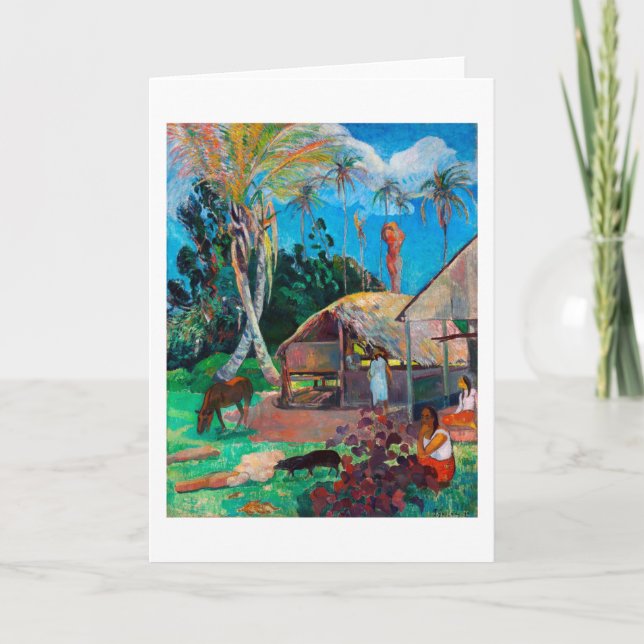 Cartão Os Porcos Negros, Gauguin (Frente)