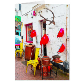 Cartão Os potes & as bandejas levantam a maneira do beco