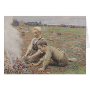 Cartão Os recolectores da batata, 1898