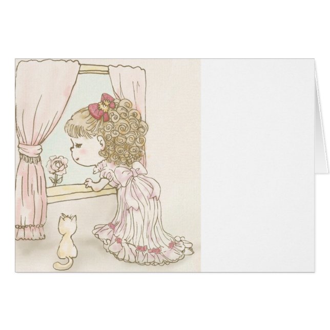 Cartão Os relógios bonito da menina (Frente Horizontal)