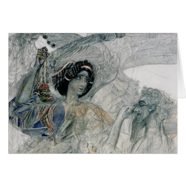 Cartão Os seis Seraph voados do profeta (Frente Horizontal)