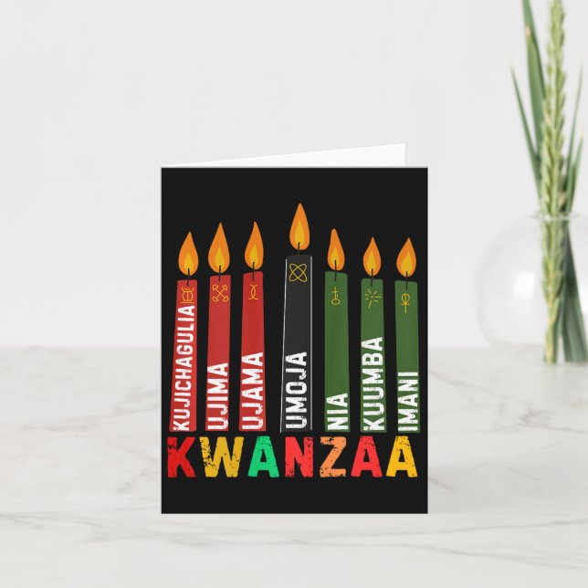 Cartão Os Sete Princípios De Kwanzaa Kinara Happy Kwanz (Frente)