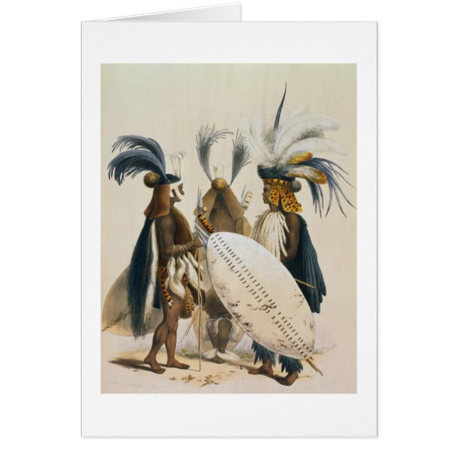 Cartão Os soldados do tribo Zulu de Exército do rei (Frente)