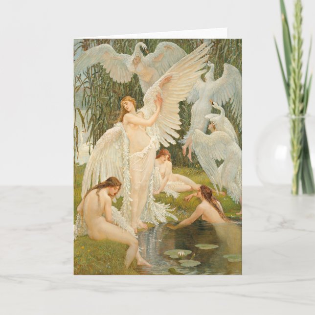 Cartão Os Swan Maidens | Walter Crane (Frente)