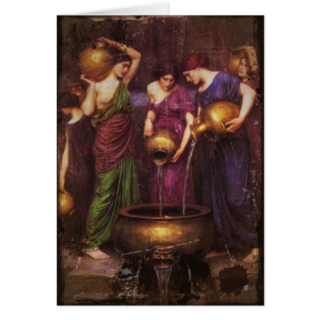 Cartão Os Três Danaides Preenchendo Cauldron (Frente)