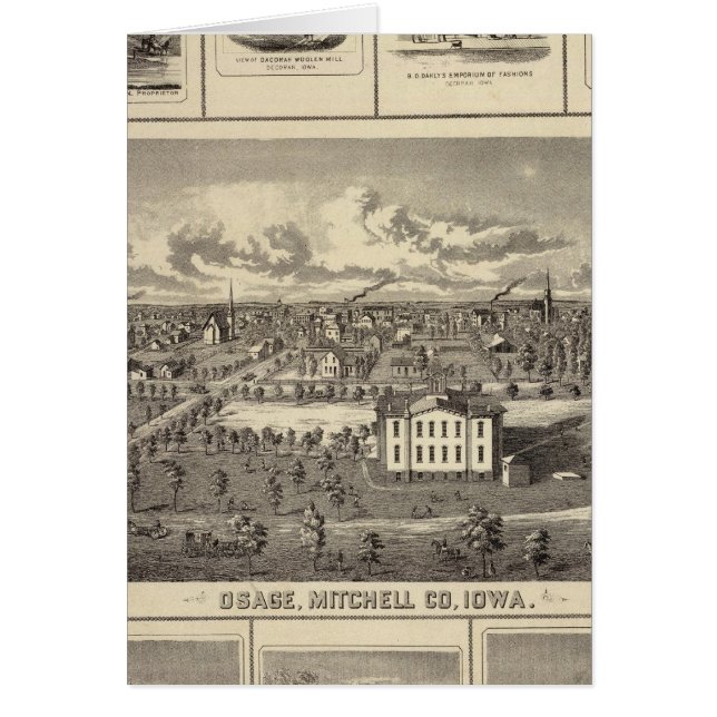 Cartão Osage Bldgs, fazendas, residências (Frente)