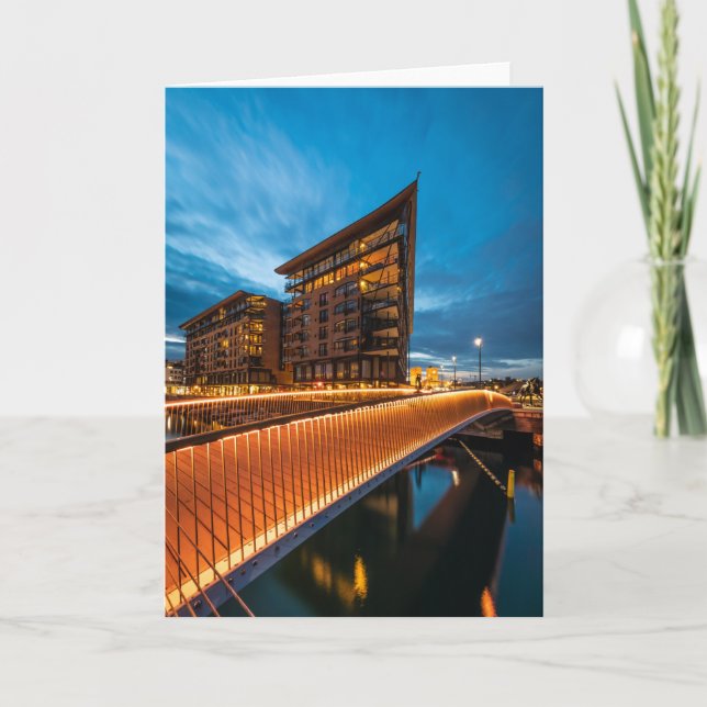 Cartão Oslo à noite, Noruega (Frente)