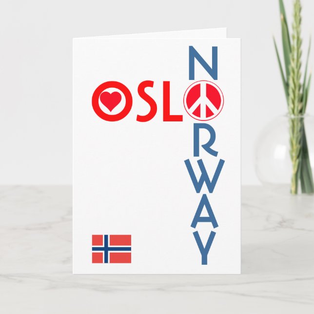 Cartão Oslo Norway Love Peace Greeting Card 1 (Frente)
