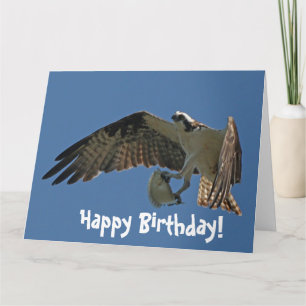 Cartão Osprey Bird & Fish Birthday Greeting Card
