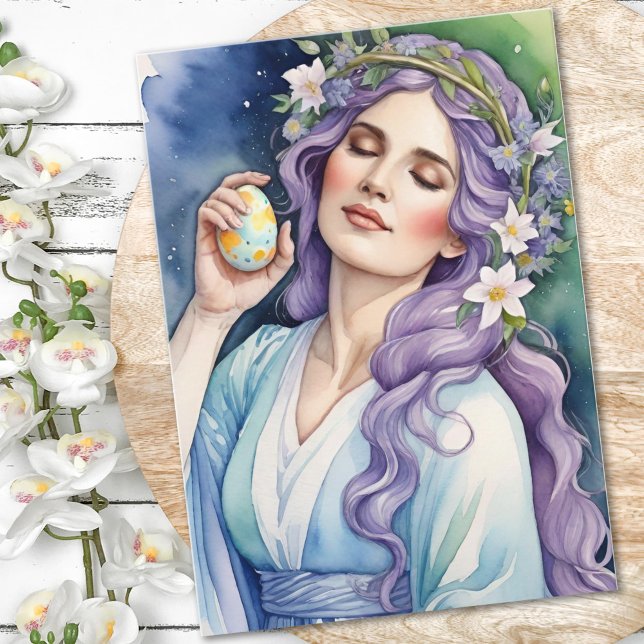 Cartão Ostara Goddess Spring Equinox Sabbat Wicca Holiday (Ostara Goddess Spring Equinox Sabbat Wicca Holiday Card)