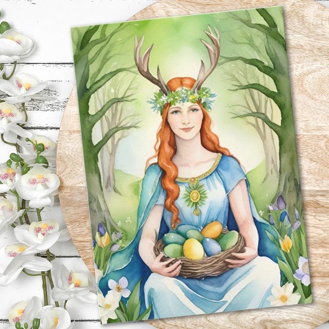 Cartão Ostara Goddess Spring Equinox Sabbat Wicca Holiday (Ostara Goddess Spring Equinox Sabbat Wicca Holiday Card)