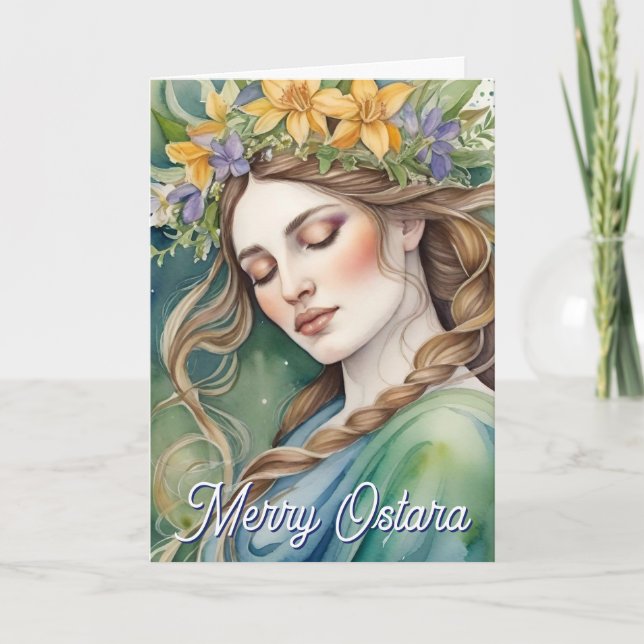 Cartão Ostara Goddess Spring Equinox Sabbat Wicca Holiday (Frente)