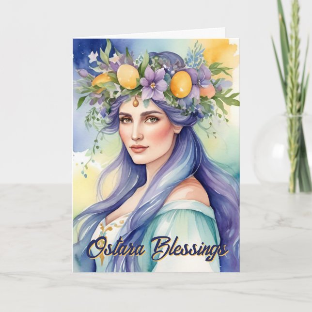 Cartão Ostara Goddess Spring Equinox Sabbat Wicca Holiday (Frente)