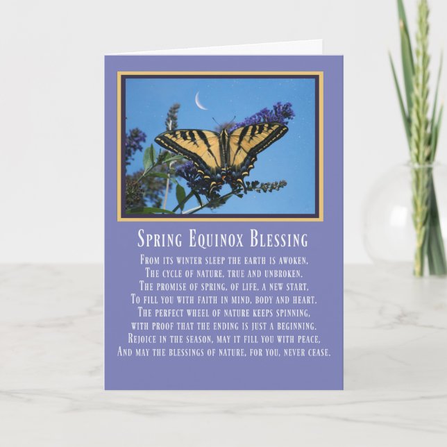 Cartão Ostara Spring Equinox Blessing with Butterfly (Frente)