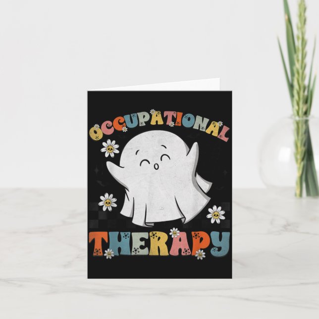 Cartão Ot Occupational Therapy Halloween Retro Ghost Ot H (Frente)