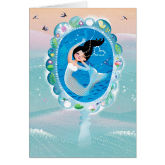 Cartão Ótima ilustração do dia das sereias na praia