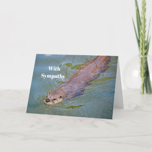 Cartão Otter Swimming Wildlife Photo Sympathy
