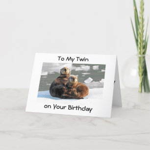 CARTÃO "OTTER" TEM UM FELIZ ANIVERSÁRIO "TWIN"