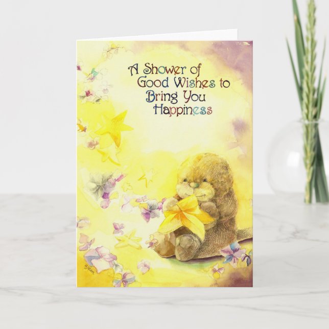 Cartão Otter's Birthday Wishes (Frente)