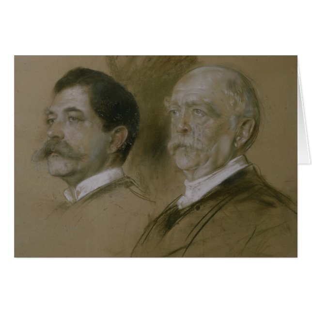 Cartão Otto von Bismarck e seu filho Herbert (Frente Horizontal)