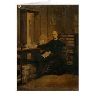 Cartão Otto von Bismarck em seu estudo