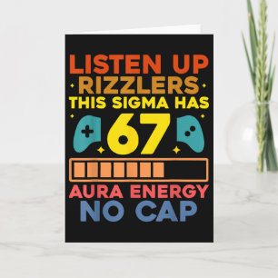 Cartão Ouça Rizzlers Aura Energy 67 Sem Limite Sigma Mem
