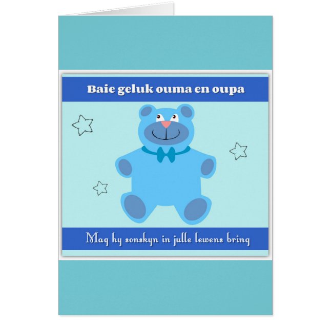 Cartão Oupa do en do ouma do geluk de Baie (Frente)