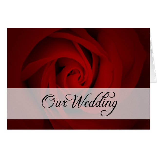 Cartão Our Wedding : Red Rose : (Frente Horizontal)