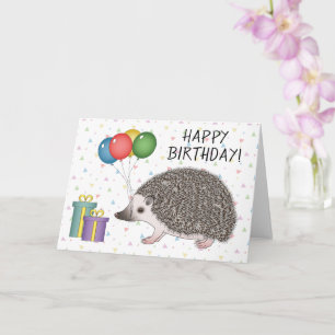 Cartão Ouriço Pigmeu Africano - Feliz Aniversário