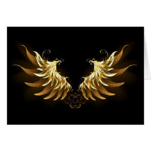 Cartão Ouro Angel Wings sobre fundo preto