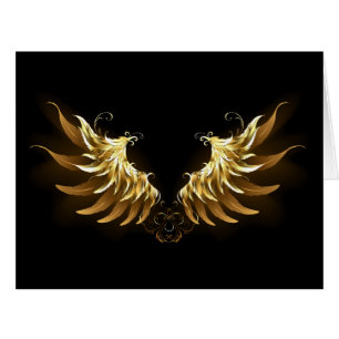 Cartão Ouro Angel Wings sobre fundo preto