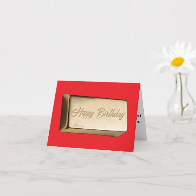 Cartão Ouro Bar de aniversário do humor (Planta pequena)