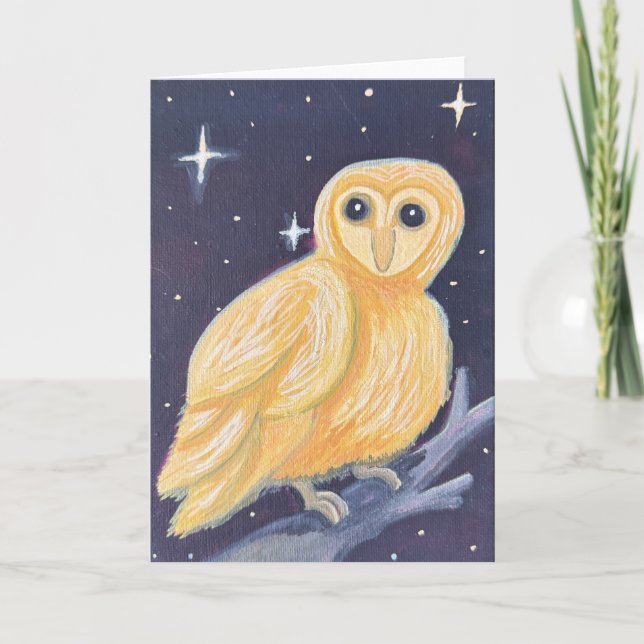 Cartão Ouro Barn Owl Guache (Frente)