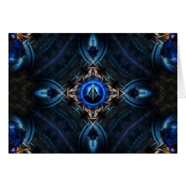 Cartão Ouro Caleidoscópio Azul (Frente Horizontal)