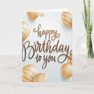 Cartão Ouro de Aniversário