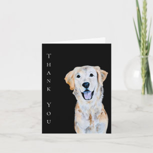 Cartão Ouro De Aquarela Cachorro De Retriever Obrigado