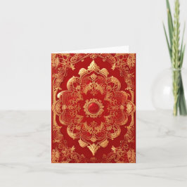 Cartão Ouro de estilo retro vermelho