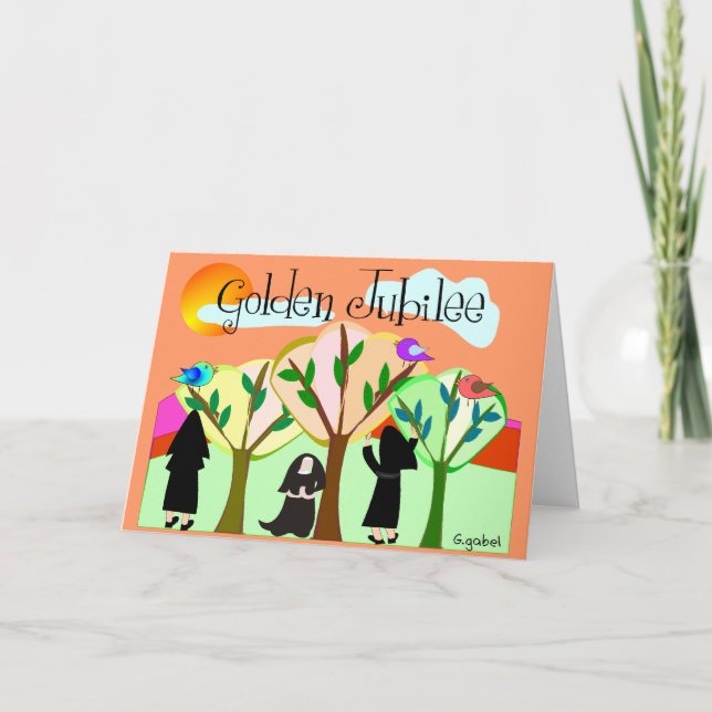 Cartão Ouro de freira católica Jubileu presentes (Frente)