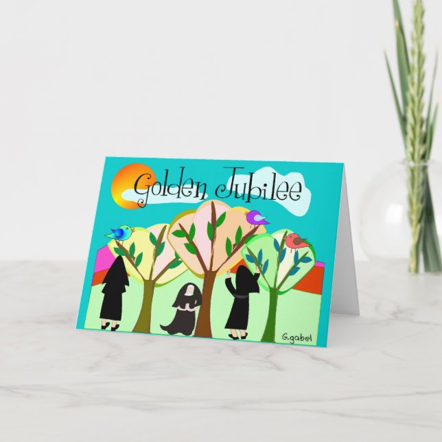 Cartão Ouro de freira católica Jubileu presentes (Frente)