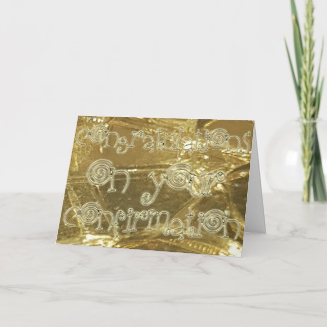 Cartão Ouro de Tipografia de Confirmação de parabéns (Frente)