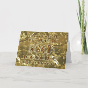 Cartão Ouro do aniversário de casamento dos parabéns 50